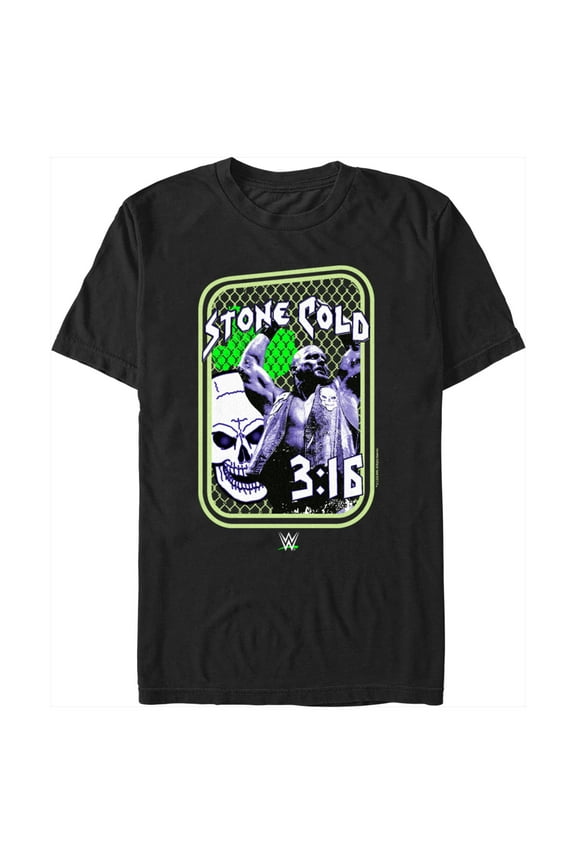 Men's WWE Stone Cold Steve Austin 3:16 Collage Graphic Tee Black 3X Large