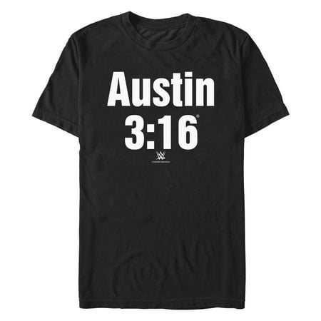 Men's WWE Stone Cold Steve Austin 3:16 White Logo Graphic Tee Black 2X Large
