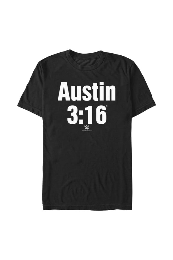 Men's WWE Stone Cold Steve Austin 3:16 White Logo Graphic Tee Black 3X Large