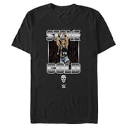 Mens WWE Stone Cold Steve Austin Silver Logo Graphic Tee Black Small