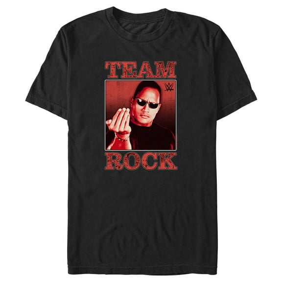 Men's WWE Team Rock Graphic Tee Black Large