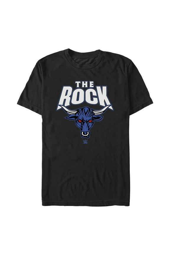 Men's WWE The Rock Bull Logo Graphic Tee Black Large