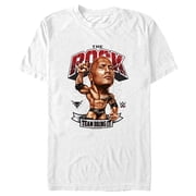 Men's WWE The Rock Team Bring It Bobble Head Graphic Tee White 2X Large