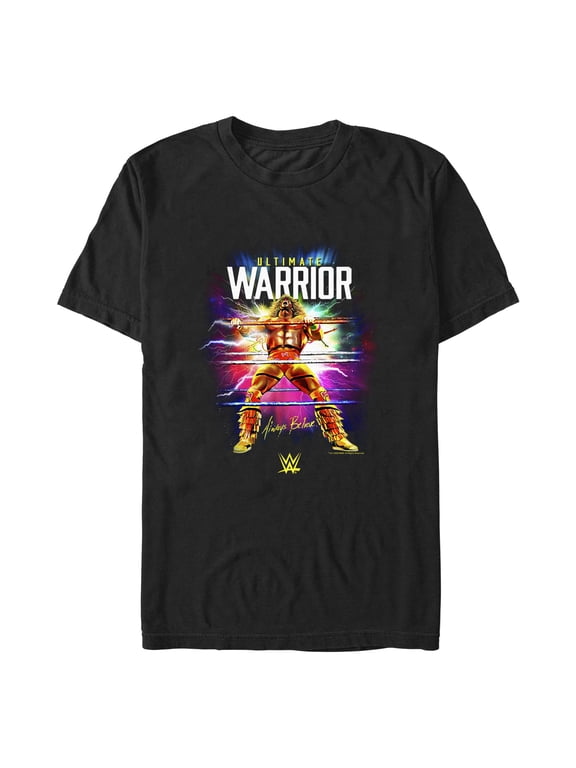 Men's WWE Ultimate Warrior Always Believe Electric Ropes Graphic Tee Black 2X Large