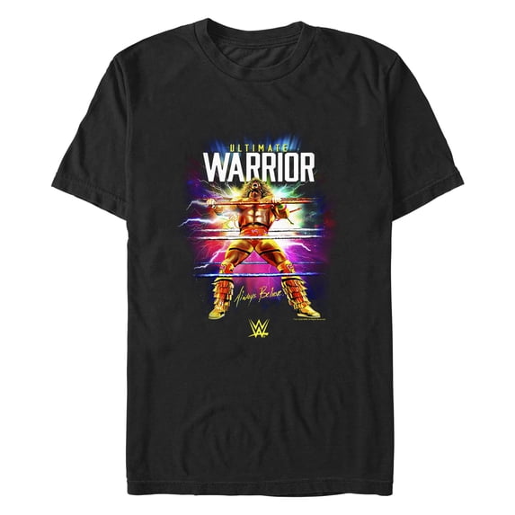 Men's WWE Ultimate Warrior Always Believe Electric Ropes Graphic Tee Black Large