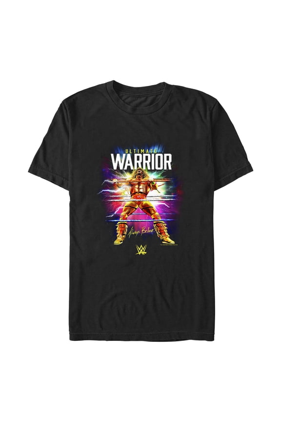 Men's WWE Ultimate Warrior Always Believe Electric Ropes Graphic Tee Black X Large