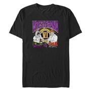 Mens WWE Ultimate Warrior Versus Hulk Logan Retro Graphic T-Shirt