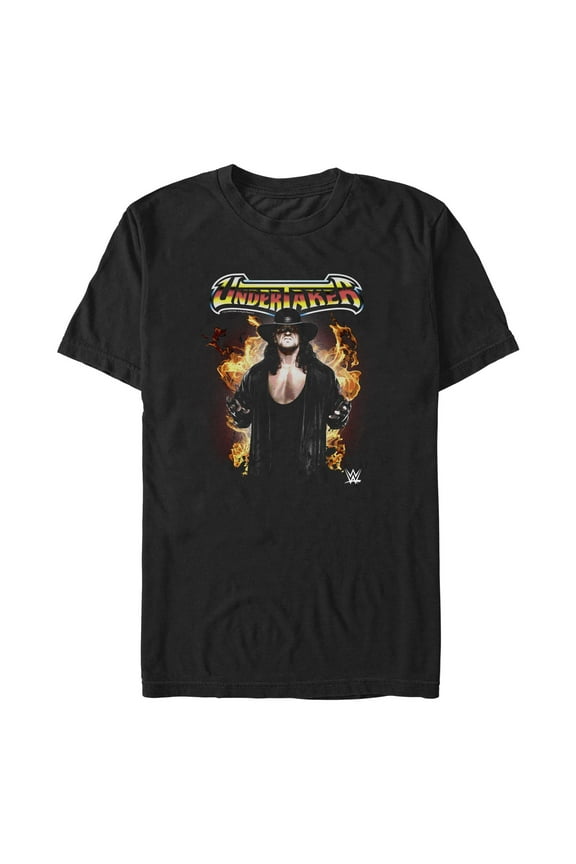 Men's WWE Undertaker Flames  Graphic Tee Black 2X Large