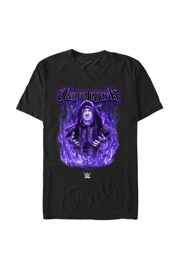 Men's WWE Undertaker Purple Flames Graphic Tee Black Small