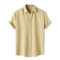 thumbnail image 1 of Men's Waffle Button Shirt Short Sleeve Casual Summer Beach Vacation Lapel Top, 1 of 8