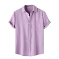 thumbnail image 1 of Men's Waffle Button Shirt Short Sleeve Casual Summer Beach Vacation Lapel Top, 1 of 8