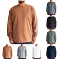 thumbnail image 1 of Men's Waffle Crew Neck Sweatshirt, Long Sleeve Casual Pullover Soft Lightweight Jumper, Regular Fit T-Shirt Solid Colour Tops Classic No Hood Sweatshirts for Daily Wear, 1 of 6