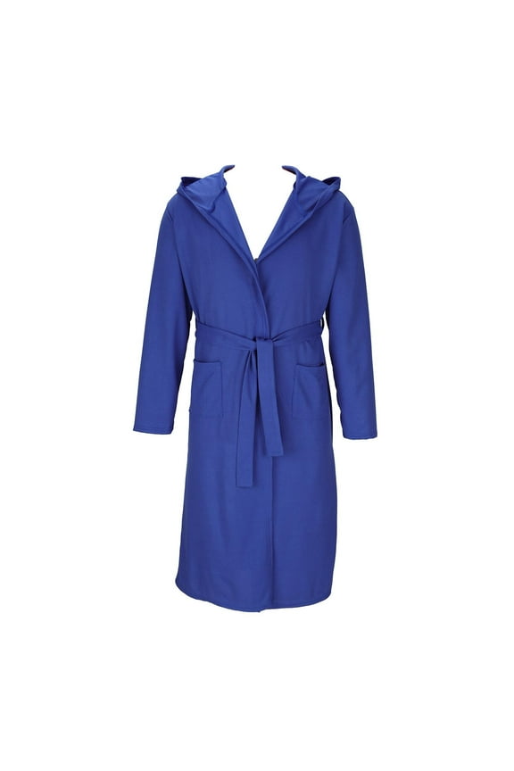 Men’s Waffle Hoodie Robe Lightweight,Long Sleeve Open Front Soft Absorbent Knee-Length Kimono Bathrobe Sleepwear with Pockets & Belt