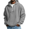 thumbnail image 1 of Men's Waffle Knit Half Zipper Hoodies Casual Hooded Sweatshirts with Drawstring Arm Pocket Athletic Pullover Tops Fashion Trendy Outfits Gym Running Tops Tactical Military Clothes, 1 of 7