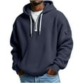 thumbnail image 1 of Men's Waffle Knit Half Zipper Hoodies Casual Hooded Sweatshirts with Drawstring Arm Pocket Athletic Pullover Tops Fashion Trendy Outfits Gym Running Tops Tactical Military Clothes, 1 of 7
