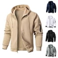 thumbnail image 1 of Men’s Waffle Knit Jacket Full Zip Hooded Jacket Textured Drawstring Hood Long Sleeve Relaxed Fit Casual Outdoor Cycling, 1 of 3