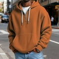 thumbnail image 1 of Men's Waffle Knit Quarter Zip Hooded Sweatshirt - Casual Solid Color Long Sleeve Pullover Hoodie with Zipper Ginger 2XL, 1 of 4