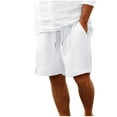 thumbnail image 1 of Men's Waffle Knit Shorts 8" Inseam Casual Lounge Short Pants, Summer Beach Vacation Textured Shorts with Pockets, Elastic Waist Drawstring Soft Short Home Wear, 1 of 6
