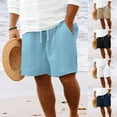 thumbnail image 1 of Men's Waffle Knit Shorts 8" Inseam Casual Lounge Short Pants, Summer Beach Vacation Textured Shorts with Pockets, Elastic Waist Drawstring Soft Short Home Wear, 1 of 6