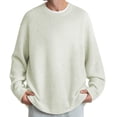 thumbnail image 1 of Men's Waffle Knit Sweater Crewneck Pullover Sweaters, 1 of 8