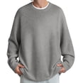 thumbnail image 1 of Men's Waffle Knit Sweater Crewneck Pullover Sweaters, 1 of 8