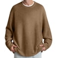 thumbnail image 1 of Men's Waffle Knit Sweater Crewneck Pullover Sweaters, 1 of 8