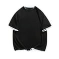 thumbnail image 1 of Men's Waffle Knit T Shirts Short Sleeve Tshirts for Men Crewneck Casual Summer Solid Textured Tees, 1 of 3