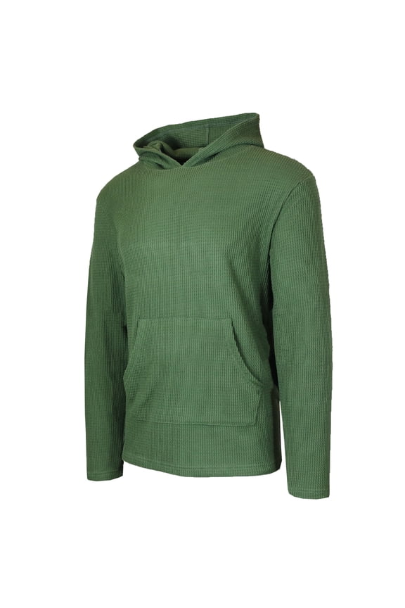 Men's Waffle Knit Thermal Pullover Hoodie (S-3XL)