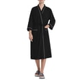 thumbnail image 1 of Men’s Waffle Robe, 3/4 Sleeve Lightweight Bathrobe for Men, Breathable Kimono Spa Robe Hotel Lounge Shower Robe for Home Travel Resort,L-XL Black, 1 of 7