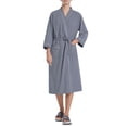 thumbnail image 1 of Men’s Waffle Robe, 3/4 Sleeve Lightweight Bathrobe for Men, Breathable Kimono Spa Robe Hotel Lounge Shower Robe for Home Travel Resort,L-XL Gray, 1 of 7