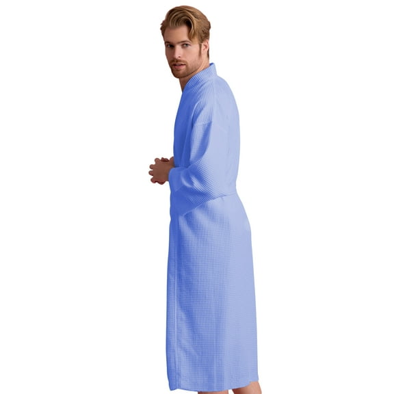 Men's Waffle Spa Bathrobe - Long, Lightweight, Absorbent