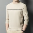 thumbnail image 1 of Men's Waffle Sweatshirt Round Neck Printed Casual Bottom Shirt, 1 of 7
