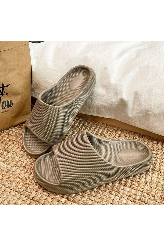 Men's Waffle Texture Thick Sole EVA Slide Sandals Non Slip Indoor Outdoor Casual Walking Slippers