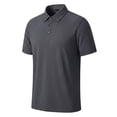 thumbnail image 1 of Men's Waffle Textured Polo Shirts Summer Short Sleeve Button Golf Shirt Stretch Moisture Wicking Performance Tee Collared Top, 1 of 5
