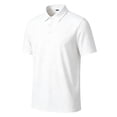 thumbnail image 1 of Men's Waffle Textured Polo Shirts Summer Short Sleeve Button Golf Shirt Stretch Moisture Wicking Performance Tee Collared Top, 1 of 5