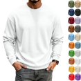 thumbnail image 1 of Men's Waffle Thermal Shirts Textured Underwear Tops, Lightweight Pullover Sweaters, Long Sleeve, Crew Neck White M, 1 of 4