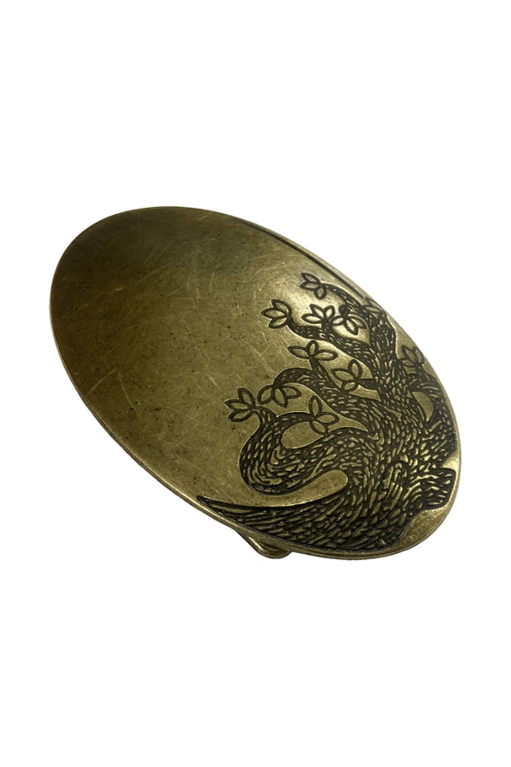 Men’s Waist Belt Buckle Engraved Tree Pattern Belt Metal Buckle Waistband Accessory Western Belt Fastener Clasp Buckle