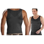 Mens Waist Magic Compression Slim Body Shaper- Black- Muscle Shirts for Men
