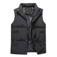 thumbnail image 1 of Men's Waistcoat Thickened Winter Fashion Warm Shoulders Stand-up Collar Loose Casual Sleeveless Jacket, 1 of 5