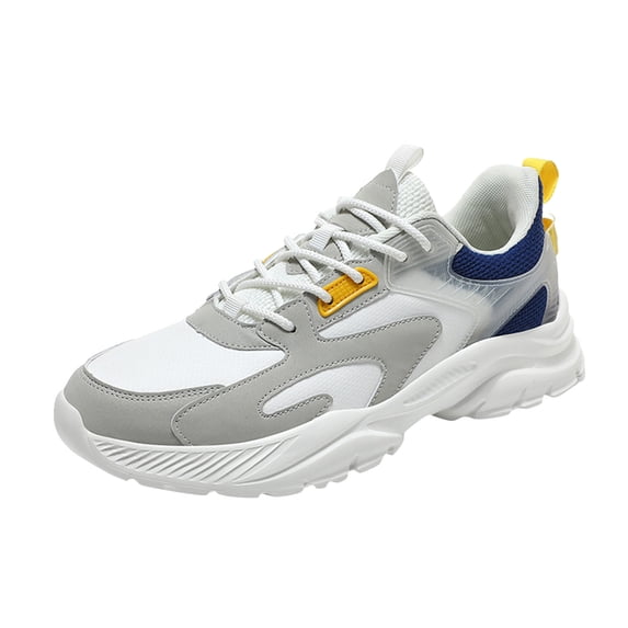 Men's Walking Shoes Cushion Running Tennis Shoes Non-S𝗅ip Comfortable Breathable Sneakers Fashion Casual Athlet𝗂c Shoes with Durab𝗅e Sole and La𝖼e Up for Gym Workout