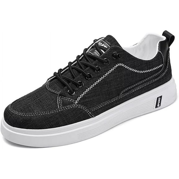 Men's Walking Shoes Linen Comfortable Lightweight Sneakers Low Top Lace-up Casual Shoes
