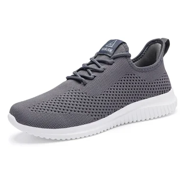 Men's Walking Shoes Ultra Lightweight Breathable Running Shoes Non Slip Athletic Fashion Sneakers Grey Size 11.5