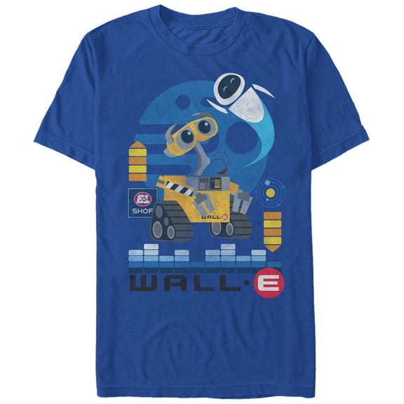 Men's Wall-E EVE Flight  Graphic Tee Royal Blue 2X Large
