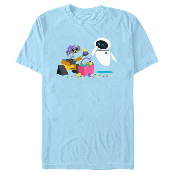 Men's Wall-E Easter Basket Fun  Graphic Tee Light Blue 3X Large