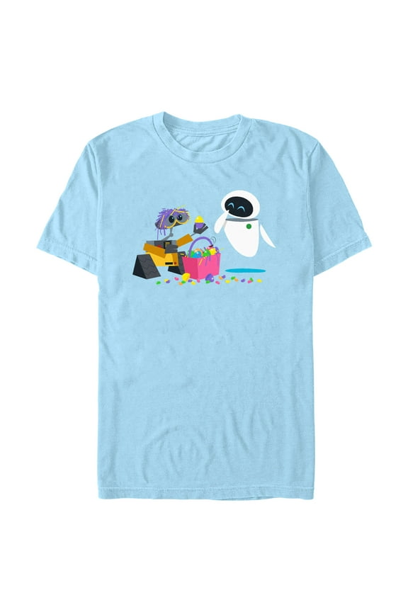 Men's Wall-E Easter Basket Fun Graphic Tee Light Blue Small