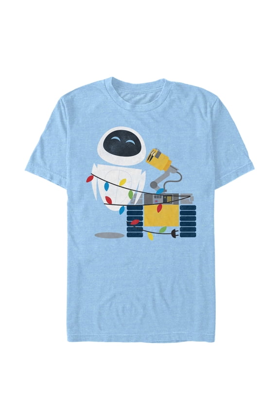 Men's Wall-E Eve Christmas Lights  Graphic T-Shirt