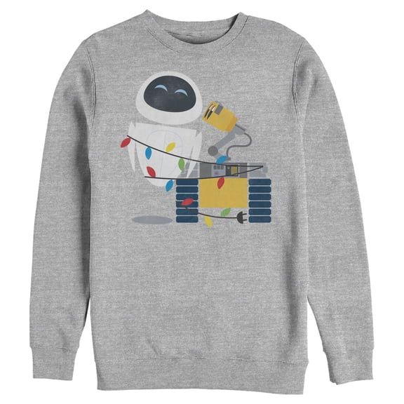 Men's Wall-E Eve Christmas Lights  Sweatshirt Athletic Heather X Large