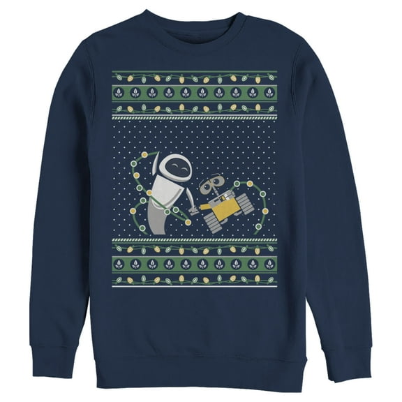 Men's Wall-E Eve Ugly Sweater Sweatshirt Navy Blue 2X Large