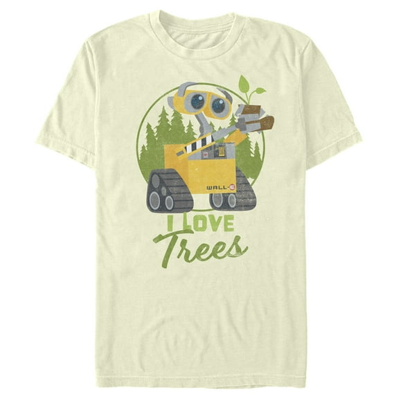 Men's Wall-E I Love Trees Graphic Tee Beige Small