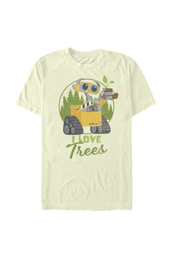 Men's Wall-E I Love Trees  Graphic Tee Beige X Large